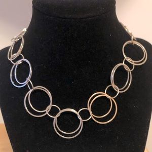 Vintage Silver Circle Link Necklace